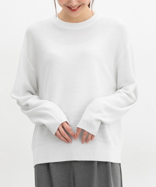 ◾︎マスターバニー 新品 薄手ニット 長袖 シルク混 セーター Sサイズ ホワイト セール】【UVカット・ウォッシャブル】クルーネックラメニット