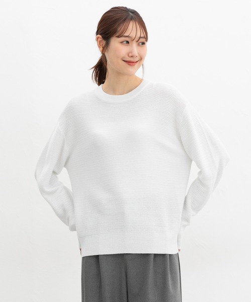 Honeys(ハニーズ)の「【UVカット・ウォッシャブル】クルーネックラメニット(ニット/セーター・レディース・ブラック/ブルー/ホワイト/ライトグリーン/ラベンダー・L/LL/M/S)」の8枚目の写真
