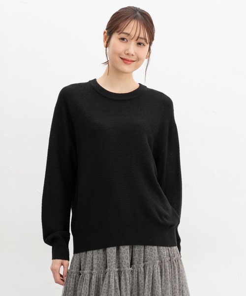 Honeys(ハニーズ)の「【UVカット・ウォッシャブル】クルーネックラメニット(ニット/セーター・レディース・ブラック/ブルー/ホワイト/ライトグリーン/ラベンダー・L/LL/M/S)」の12枚目の写真