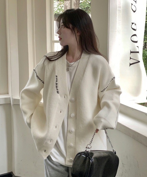 paravion（パラビオン）の「ステッチオーバーカーディガン（カーディガン/ボレロ・レディース・アイボリー・FREE）」の3枚目の写真