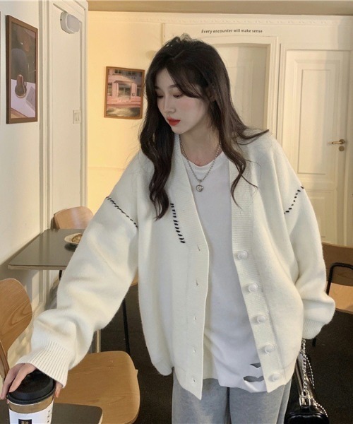 paravion（パラビオン）の「ステッチオーバーカーディガン（カーディガン/ボレロ・レディース・アイボリー・FREE）」の9枚目の写真