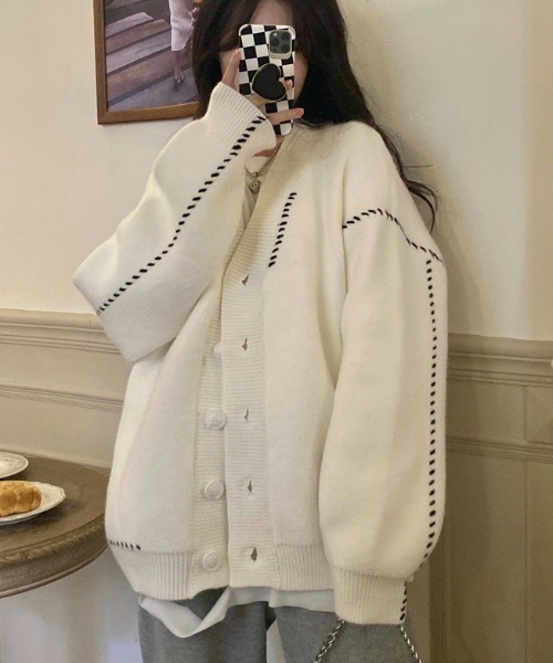 paravion（パラビオン）の「ステッチオーバーカーディガン（カーディガン/ボレロ・レディース・アイボリー・FREE）」の21枚目の写真