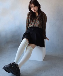 BARELY BLUE（ベアリーブルー）の「【 BARELY BLUE / ベアリーブルー 】 切り替え ルーズ リブ ニーハイソックス（ソックス/靴下）」