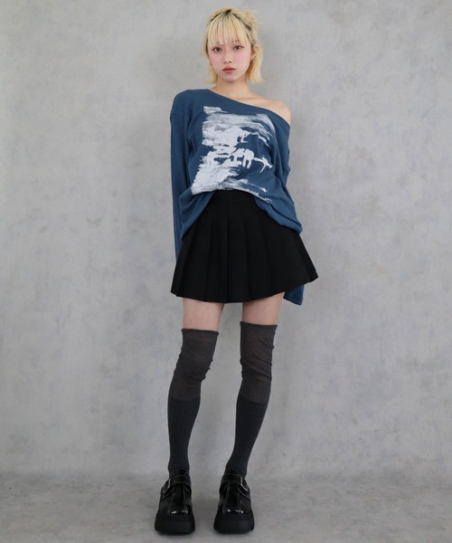 BARELY BLUE（ベアリーブルー）の「【 BARELY BLUE / ベアリーブルー 】 切り替え ルーズ リブ ニーハイソックス（ソックス/靴下・レディース・グレー/アイボリー/ブラック・FREE）」の19枚目の写真