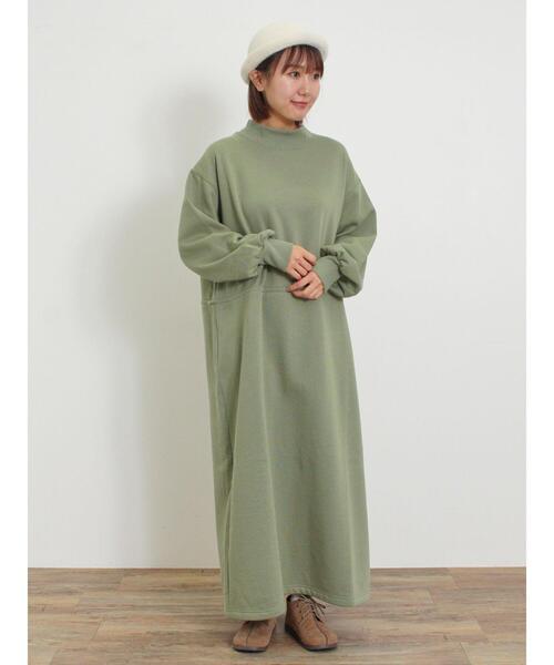Samansa Mos2(サマンサ モスモス)の「裏起毛ウエストドロストワンピース(ワンピース・レディース・チャコールグレー/グレー/グリーン/キナリ・F)」の15枚目の写真