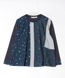 スーパーハッカ シルク混半袖Tシャツカットソー 樹木花フラワー