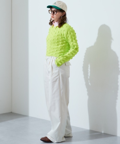 TTOL(トール)の「トゲトゲニットトップ(Tシャツ/カットソー・レディース・グリーン/ピンク・M-L)」の7枚目の写真