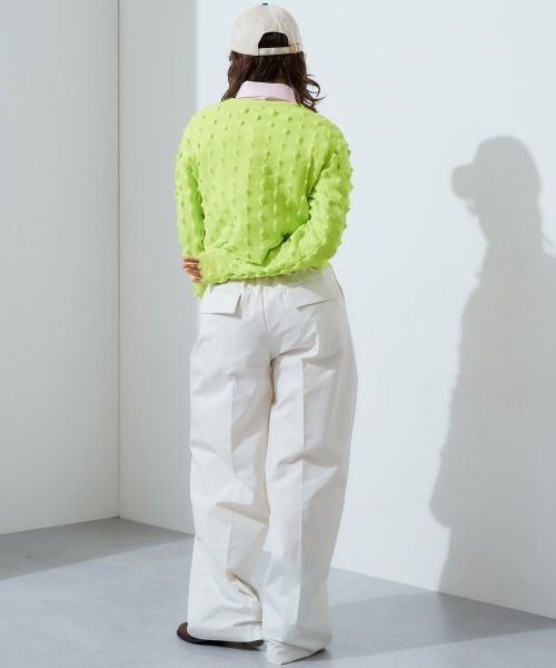 TTOL(トール)の「トゲトゲニットトップ(Tシャツ/カットソー・レディース・グリーン/ピンク・M-L)」の8枚目の写真