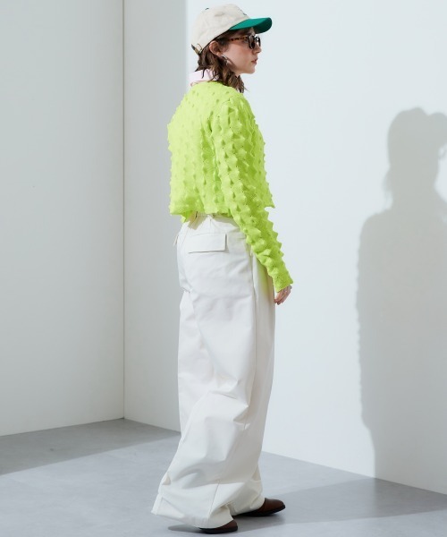 TTOL(トール)の「トゲトゲニットトップ(Tシャツ/カットソー・レディース・グリーン/ピンク・M-L)」の9枚目の写真