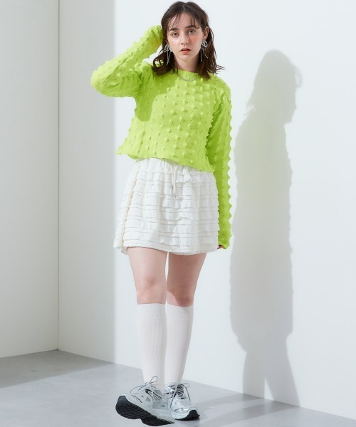 TTOL(トール)の「トゲトゲニットトップ(Tシャツ/カットソー・レディース・グリーン/ピンク・M-L)」の16枚目の写真