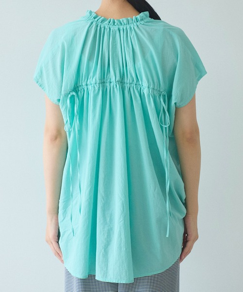 yuni Recycle/Cotton/Nylon 2way ペプラムブラウス セール】high twist/コットン product dye ペプラムブラウス