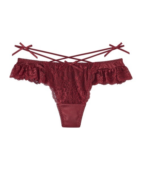 大胆な紐のデザイン】サテンリボン Tバックショーツ（ショーツ
