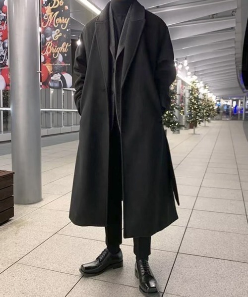 セール】【NOWLE】ウエストコード付き ロング丈 チェスターコート