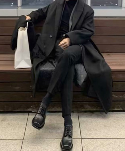 セール】【NOWLE】ウエストコード付き ロング丈 チェスターコート