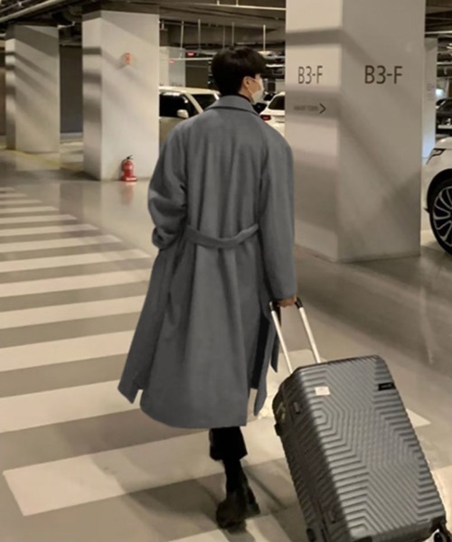 セール】【NOWLE】ウエストコード付き ロング丈 チェスターコート