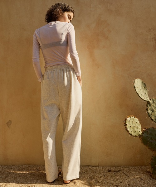 AMERIA ANDERSON(アメリアアンダーソン)の「【AMERIA ANDERSON】wide leg straight sweatpants / ワイドストレート スウェットパンツ(ルームウェア/パジャマ・レディース・オートミール/ブルー・L/M)」の20枚目の写真