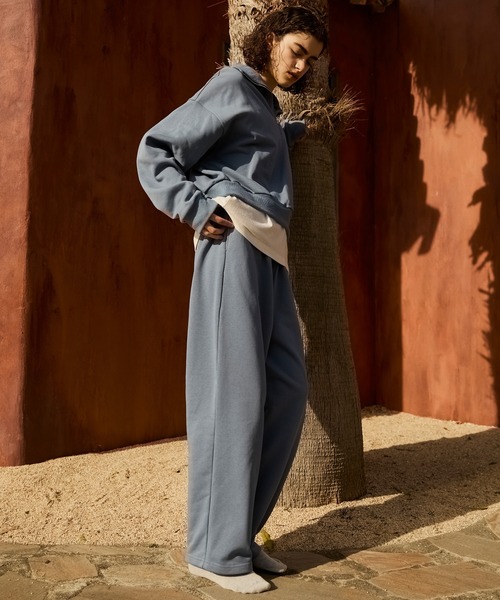 定6.9万★andrea ya'aqov 綿麻スウェットパンツ アンドレアヤコブ AMERIA ANDERSON】wide leg straight sweatpants / ワイドストレート