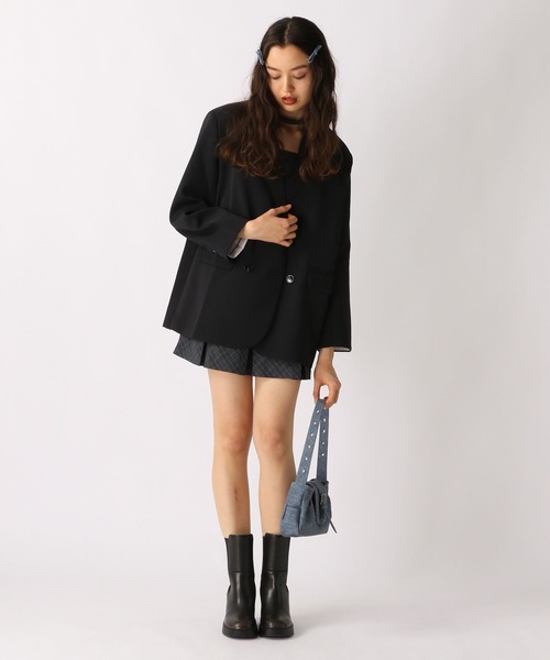 FOREVER 21（フォーエバー トゥエンティーワン）の「【2025SS】ボウタイ付きチェックキャミワンピース（ワンピース・レディース・グリーン/チャコールグレー/ベージュ・SMALL/MEDIUM）」の5枚目の写真