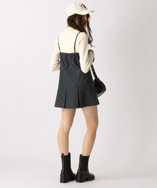 FOREVER 21（フォーエバー トゥエンティーワン）の「【2025SS】ボウタイ付きチェックキャミワンピース（ワンピース・レディース・グリーン/チャコールグレー/ベージュ・SMALL/MEDIUM）」の9枚目の写真