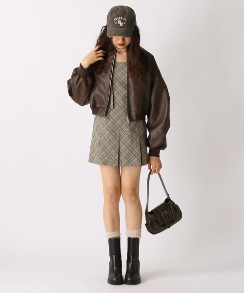 FOREVER 21（フォーエバー トゥエンティーワン）の「【2025SS】ボウタイ付きチェックキャミワンピース（ワンピース・レディース・グリーン/チャコールグレー/ベージュ・SMALL/MEDIUM）」の14枚目の写真