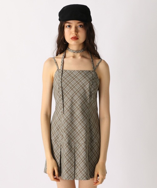 FOREVER 21（フォーエバー トゥエンティーワン）の「【2025SS】ボウタイ付きチェックキャミワンピース（ワンピース・レディース・グリーン/チャコールグレー/ベージュ・SMALL/MEDIUM）」の21枚目の写真