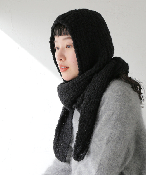 IENA LA BOUCLE（イエナラブークル）の「KARAKORAM/カラコルム フード付きマフラー 4291-SBO（マフラー・レディース・ブラック・FREE）」の4枚目の写真