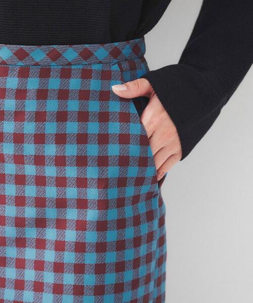 UNTITLED（アンタイトル）の「【セットアップ可能】ギンガムチェック ペンシルスカート（スカート・レディース・ブラック系1/ブルー系1・44/46/48/50/42/00/01/02/03/04）」の20枚目の写真