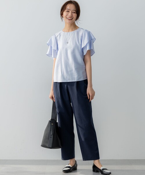 組曲 L(クミキョク オオキイサイズ)の「チノライク パンツ(その他パンツ・レディース・ベージュ系/アイボリー系/ネイビー系・6/5)」の10枚目の写真