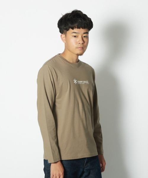 Snow Peak(スノーピーク)の「Soft Cotton Logo Long Sleeve T-Shirt ロゴTシャツ(Tシャツ/カットソー・メンズ・ホワイト/ブラック/レッド/ネイビー/ブルー/オレンジ/ベージュ・1/S/M/L/XL/XXL)」の3枚目の写真
