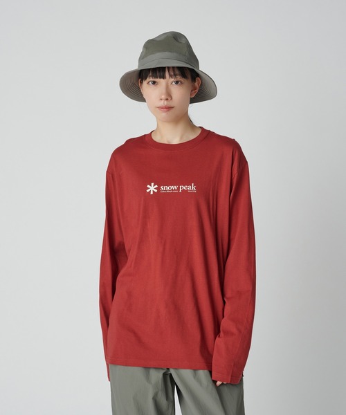 Snow Peak(スノーピーク)の「Soft Cotton Logo Long Sleeve T-Shirt ロゴTシャツ(Tシャツ/カットソー・メンズ・ホワイト/ブラック/レッド/ネイビー/ブルー/オレンジ/ベージュ・1/S/M/L/XL/XXL)」の6枚目の写真