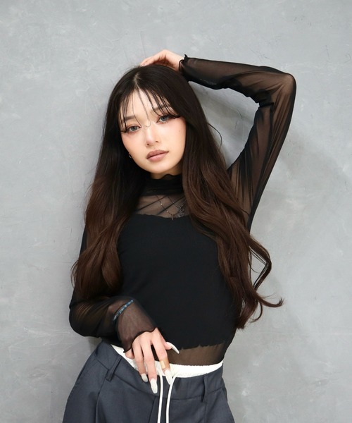 入荷nowオンラインストア セール】パワーネットハイネックトップス（Tシャツ/カットソー トップス
