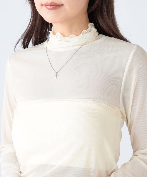 CECIL McBEE(セシルマクビー)の「パワーネットハイネックトップス(Tシャツ/カットソー・レディース・アイボリー/ブラック・MEDIUM/LARGE)」の8枚目の写真