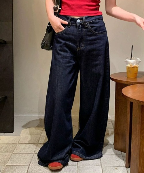 CADBURY(キャドバリー)の「ワイドデニムパンツ(デニムパンツ・レディース・ブルー・SMALL/MEDIUM/LARGE/X-LARGE)」の2枚目の写真