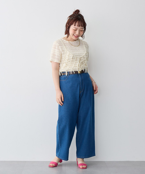 anyfee（エニフィー）の「【anyfee/プラスサイズ】パールビスチェ《新色追加》（キャミソール・レディース・ホワイト/ブラック/シルバー・FREE）」の18枚目の写真