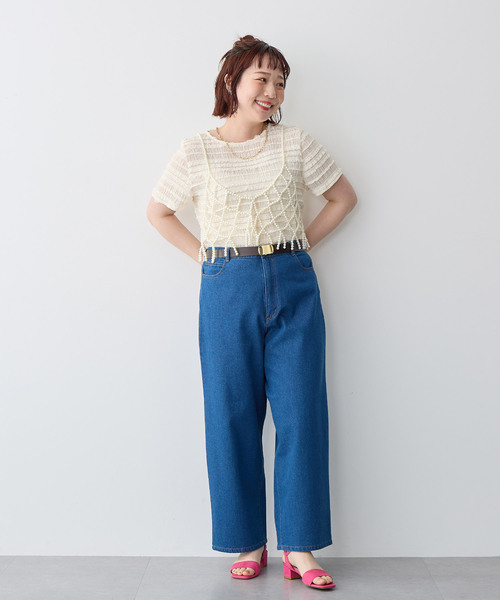 anyfee（エニフィー）の「【anyfee/プラスサイズ】パールビスチェ《新色追加》（キャミソール・レディース・ホワイト/ブラック/シルバー・FREE）」の20枚目の写真