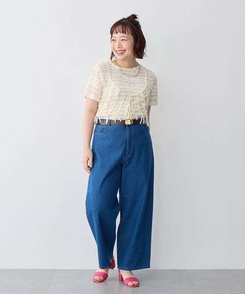 anyfee（エニフィー）の「【anyfee/プラスサイズ】パールビスチェ《新色追加》（キャミソール・レディース・ホワイト/ブラック/シルバー・FREE）」の9枚目の写真