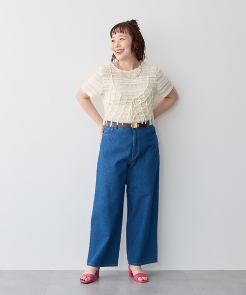 anyfee（エニフィー）の「【anyfee/プラスサイズ】パールビスチェ《新色追加》（キャミソール・レディース・ホワイト/ブラック/シルバー・FREE）」の12枚目の写真