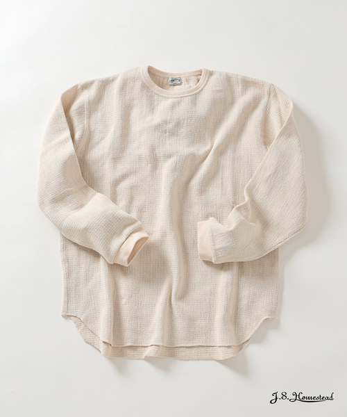 JOURNAL STANDARD J.S HOMESTEAD(ジャーナルスタンダードホームステッド)の「J.S.Homestead / レノメッシュファブリック ロングスリーブT(Tシャツ/カットソー・メンズ・ブラック/アイボリー/カーキ・MEDIUM/LARGE)」の2枚目の写真