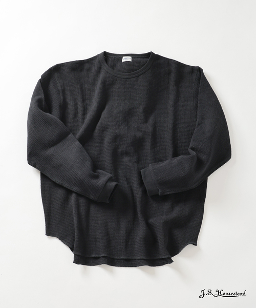 JOURNAL STANDARD J.S HOMESTEAD(ジャーナルスタンダードホームステッド)の「J.S.Homestead / レノメッシュファブリック ロングスリーブT(Tシャツ/カットソー・メンズ・ブラック/アイボリー/カーキ・MEDIUM/LARGE)」の3枚目の写真