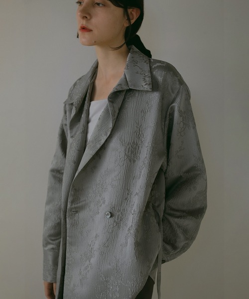 MANOF（マノフ）の「JACQUARD CACHECOEUR SHIRT（シャツ/ブラウス・レディース・グレー/アイボリー/ブラック・S/M）」の11枚目の写真