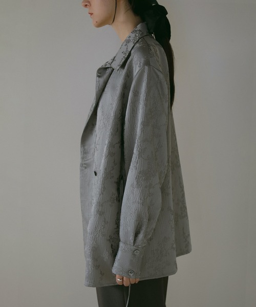 MANOF（マノフ）の「JACQUARD CACHECOEUR SHIRT（シャツ/ブラウス・レディース・グレー/アイボリー/ブラック・S/M）」の12枚目の写真