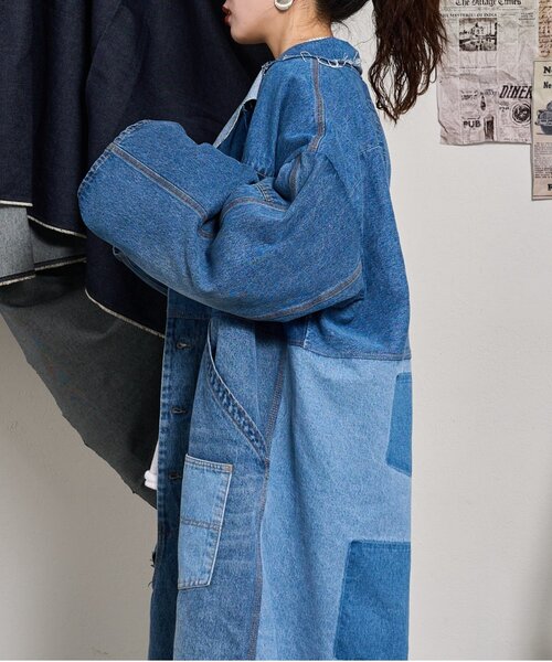 etsinta（エシンタ）の「【etsinta】リメイクデニムショップコート（その他アウター・レディース・インディゴブルー・ONE SIZE）」の4枚目の写真