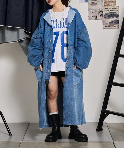 デニムリメイクコート NO.55K etsinta】リメイクデニムショップコート（その他アウター）｜etsinta