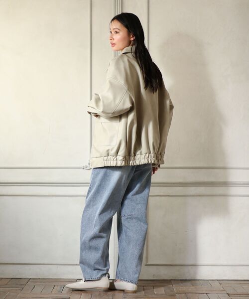 ELENCARE DUE（エレンカーレデュエ）の「・ELENCARE DUE 合皮ステンカラーブルゾン（ブルゾン・レディース・ブラック/ブラウン/アイボリー・FREE）」の13枚目の写真