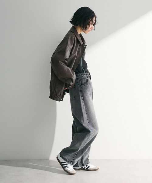 ELENCARE DUE（エレンカーレデュエ）の「・ELENCARE DUE 合皮ステンカラーブルゾン（ブルゾン・レディース・ブラック/ブラウン/アイボリー・FREE）」の16枚目の写真