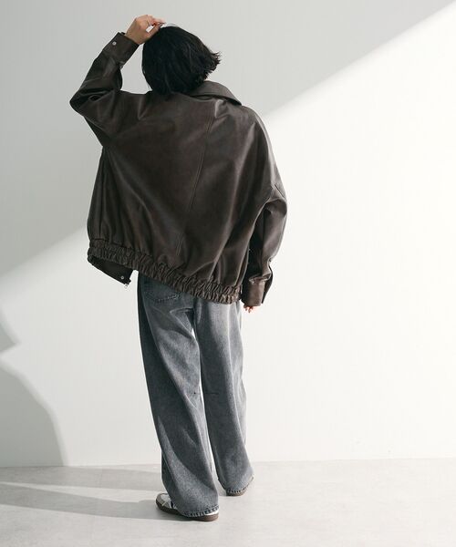 ELENCARE DUE（エレンカーレデュエ）の「・ELENCARE DUE 合皮ステンカラーブルゾン（ブルゾン・レディース・ブラック/ブラウン/アイボリー・FREE）」の17枚目の写真