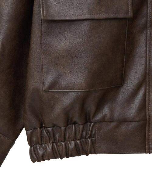 ELENCARE DUE（エレンカーレデュエ）の「・ELENCARE DUE 合皮ステンカラーブルゾン（ブルゾン・レディース・ブラック/ブラウン/アイボリー・FREE）」の4枚目の写真