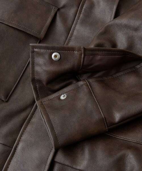 ELENCARE DUE（エレンカーレデュエ）の「・ELENCARE DUE 合皮ステンカラーブルゾン（ブルゾン・レディース・ブラック/ブラウン/アイボリー・FREE）」の6枚目の写真