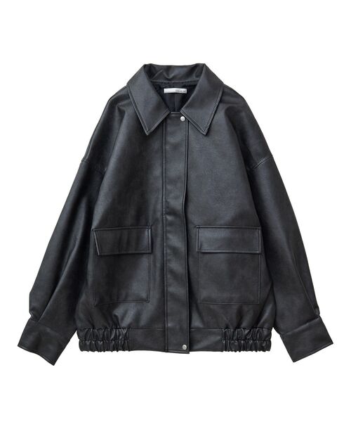 ELENCARE DUE（エレンカーレデュエ）の「・ELENCARE DUE 合皮ステンカラーブルゾン（ブルゾン・レディース・ブラック/ブラウン/アイボリー・FREE）」の9枚目の写真