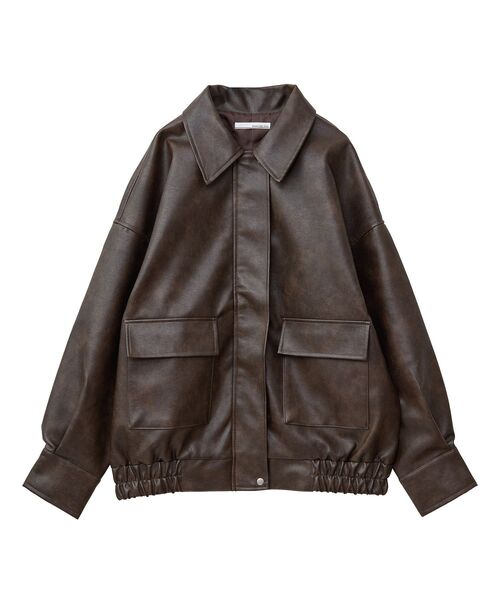 ELENCARE DUE（エレンカーレデュエ）の「・ELENCARE DUE 合皮ステンカラーブルゾン（ブルゾン・レディース・ブラック/ブラウン/アイボリー・FREE）」の10枚目の写真